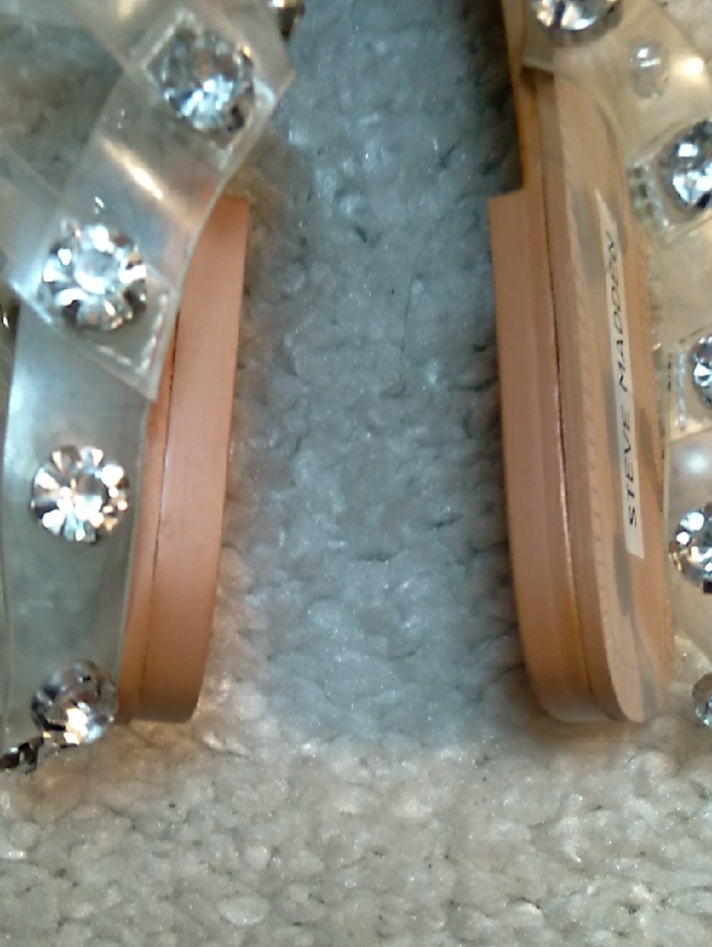 STEVE MADDEN JOLI Rhinestone PVC Sandals  Size 11 - Picture 9 of 16